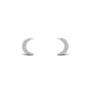 Diamond Crescent Moon Earrings
