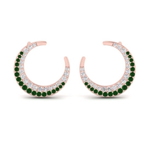 Crescent Moon Emerald Earring