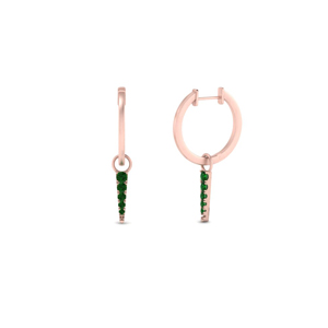 Arrow Cute Emerald Hoop Earring