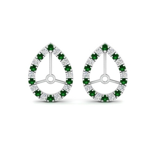Pear Halo Emerald Earring Jackets
