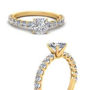 Thin Cushion Diamond Ring