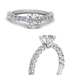 U Prong Thin Diamond Ring