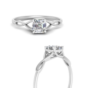 Twisted Asscher Solitaire Ring