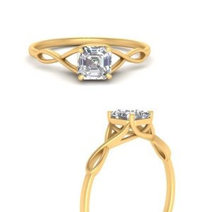 Twisted Asscher Solitaire Ring