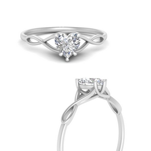 Heart Solitaire Man Made Diamond Rings