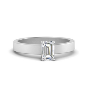 Emerald Cut Solitaire Lab Diamond Rings