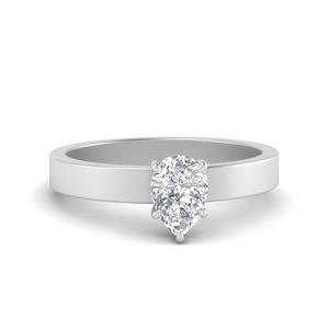 Flat Band Simple Solitaire Ring