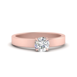 Flat Solitaire Engagement Ring