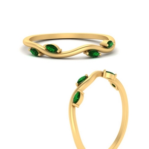 Vine Marquise Simple Emerald Band