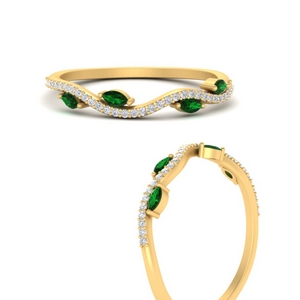 Emerald Vine Nature Wedding Ring