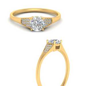Pave Accented Lab Diamond Ring
