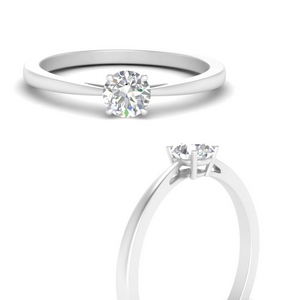 Tapered Cathedral 1 Carat Solitaire Ring