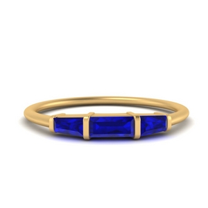 Sapphire Baguette 3 Stone Band
