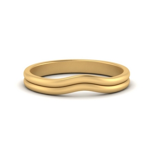 Curved Two Row Gold Band