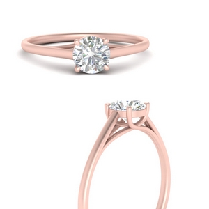 Simple Modern Thin Solitaire Ring