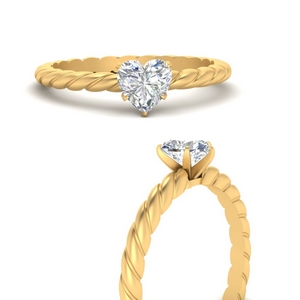 Lab Manufactured Heart Solitaire Ring