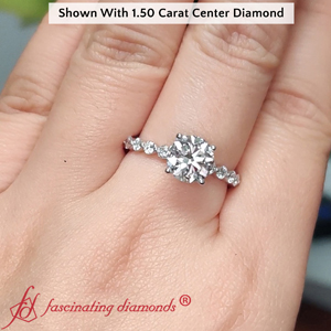 2 carat round cut diamond engagement ring in FDENS3023RORHAND WG