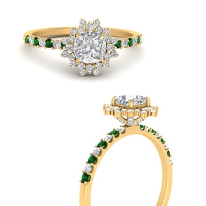 Art Deco Halo Lab Diamond Ring
