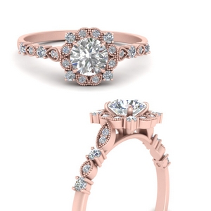 Rose Flower Engagement Ring