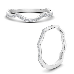 Pave Diamond Matching Band For Halo Ring