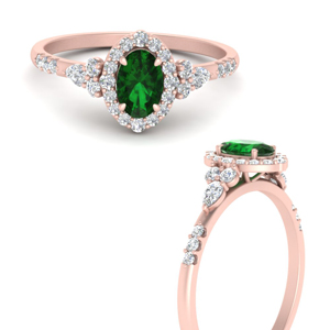 Vintage Emerald Halo Ring