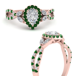 Pear Shaped Engagement Rings With Emerald
