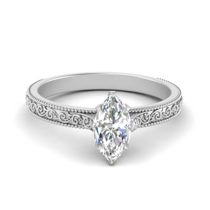 Marquise Solitaire Lab Diamond Rings