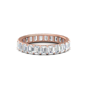 emerald cut 3 carat eternity diamond wedding band ring in rose gold FDEWB8127EM 3.00CT NL RG