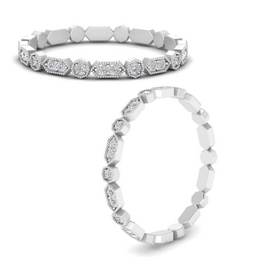 Art Deco Thin Stacking Eternity Band