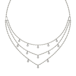 Multi Strand Lab Diamond Necklace