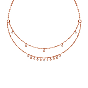 Lab Diamond Double Chain Necklace