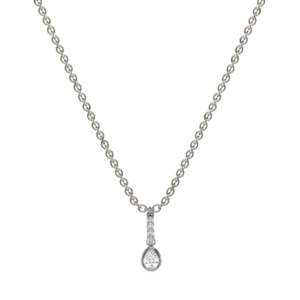 Bezel Set Lab Diamond Drop Necklace