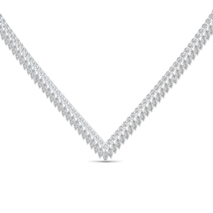 V Design Diamond Tennis Necklaces