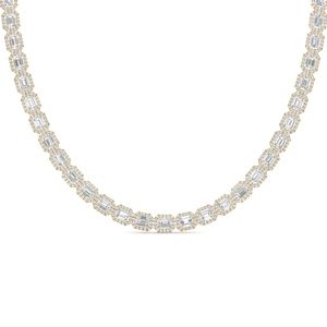 8 Ct. Emerald Cut Halo Diamond Necklace
