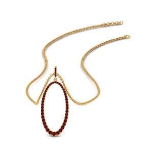 Open Oval Ruby Necklace
