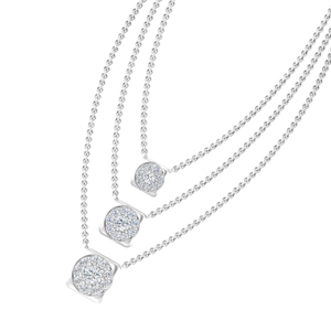 Multi Layered Disc Diamond Necklace