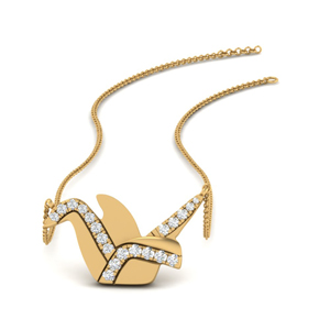 Swan Pendant Diamond Necklace
