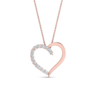 18k Rose Gold Heart Pendant Necklaces