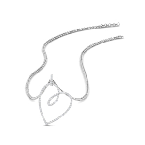 18k White Gold Heart Pendant Necklaces