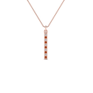Orange Sapphire Diamond Necklace For Women