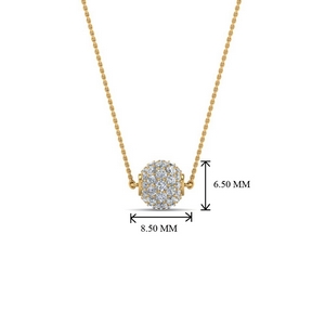 0.70 Carat Diamond Ball Pendant Necklace In 14K Yellow Gold