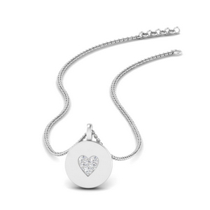 Disc Heart Pave Diamond Pendant