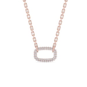 Oval Pave Diamond Necklace