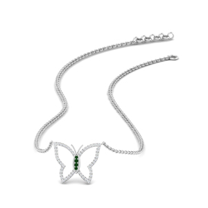 Cute Butterfly Emerald Pendant