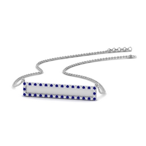 Bar Necklace With Sapphire 