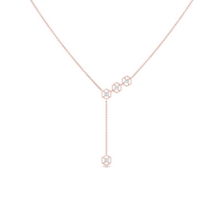 Delicate Lariat Necklace In Rose Gold