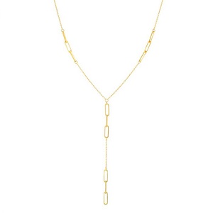 Paper Clip Lariat Chain Necklace