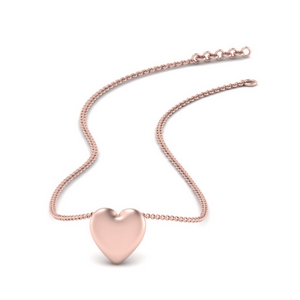 Puffy Heart Rose Gold Necklace