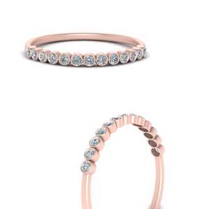 Bezel Diamond Rose Gold Stacking Ring