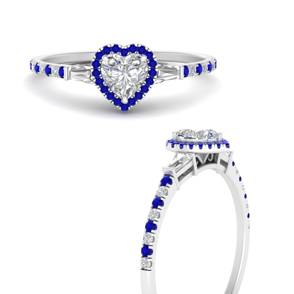 Heart shaped sapphire hot sale engagement rings